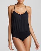 Vince Camuto Collins Luxe Blouson One-piece Swimsuit