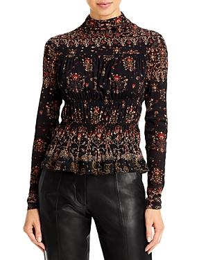Rebecca Taylor Gf Mesh Shell Turtleneck Top