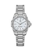 Tag Heuer Aquaracer 300m Quartz Stainless Steel And White Mother Of Pearl Watch, 32mm