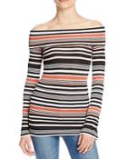 Free People Portland Striped Off-the-shoulder Top