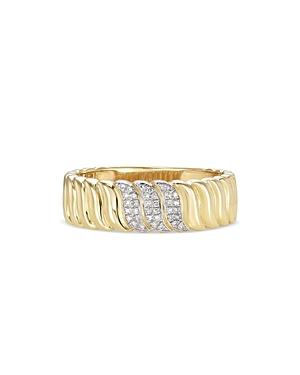Zoe Lev 14k Yellow Gold Diamond Coil Ring