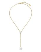 Majorica Simulated Cultured Pearl Lariat Necklace In Gold-plated Sterling Silver, 15
