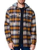 Blanknyc Slim Fit Hooded Plaid Shirt Jacket