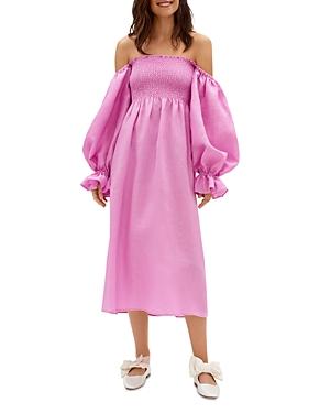 Sleeper Atlanta Smocked Puffed Sleeve Dress