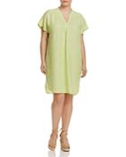 Foxcroft Plus Short Sleeve Linen Dress - 100% Exclusive