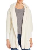 Alison Andrews Faux-fur Hooded Open Cardigan