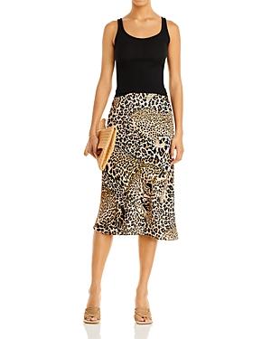 Aqua X Mary Katrantzou Leopard Print Midi Skirt - 100% Exclusive