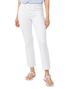 Paige Cindy Crop Raw Hem Jeans In Crisp White