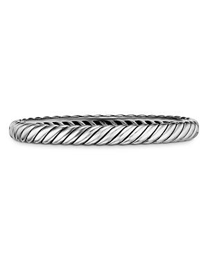 David Yurman Sterling Silver Sculpted Cable Medium Bangle Bracelet