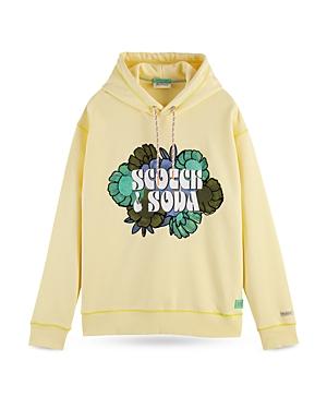 Scotch & Soda Organic Cotton Blend Logo Print Regular Fit Hoodie