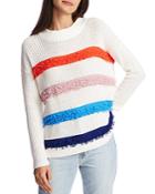 1.state Cotton Fringe-stripe Sweater
