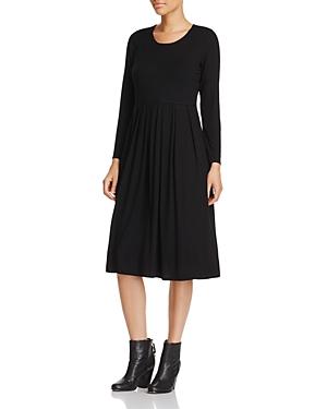 Eileen Fisher Long-sleeve Pleated Dress