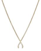Zoe Lev 14k Yellow Gold Diamond Wishbone Pendant Necklace, 16-18