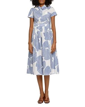Paule Ka Palm Print Pleated Shirtdress