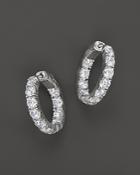 Certified Diamond Inside-out Hoop Earrings In 14k White Gold, 5.50 Ct. T.w.