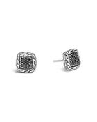 John Hardy Sterling Silver Classic Chain Lava Stud Earrings With Black Sapphire