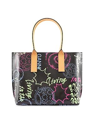 Ganni Printed Recycled Leather Tote