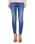 Ted Baker Aaciee Raw-hem Skinny Jeans In Mid Wash