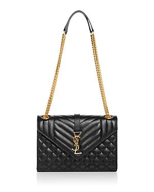 Saint Laurent Envelope Medium Quilted Leather Crossbody