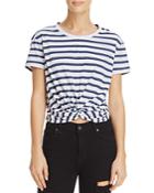 Splendid Striped Twist-front Cropped Tee - 100% Exclusive