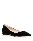 Armani Women's Suede Pointed Toe Ballet Flats