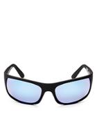 Maui Jim Polarized Peahi Polarized Mirrored Wrap Sunglasses, 65mm