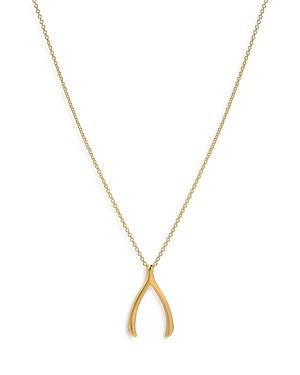 Zoe Lev 14k Yellow Gold Wishbone Pendant Necklace, 18