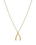 Zoe Lev 14k Yellow Gold Wishbone Pendant Necklace, 18