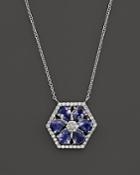 Dana Rebecca Designs Jennifer Yamina Iolite And Diamond Necklace In 14k White Gold, 16