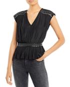 Ramy Brook Sawyer Embellished Peplum Top