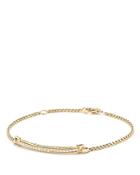 David Yurman Petite Pave Station Chain Bracelet With Diamonds In 18k Gold