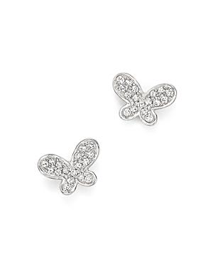 Kc Designs Diamond Butterfly Stud Earrings In 14k White Gold