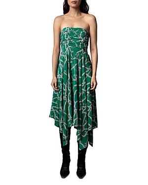 Zadig & Voltaire Raphia Chain Print Off-the-shoulder Dress