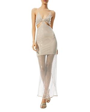 Alice And Olivia Havana Embellished Cutout Mesh Dress