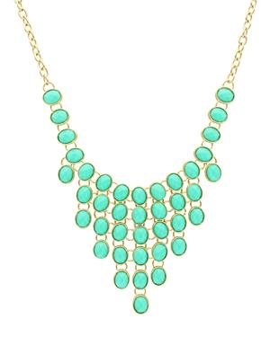 Sparkling Sage Stone Bib Statement Necklace - Compare At $117