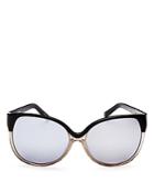 3.1 Phillip Lim Mirrored Oversized Cat Eye Sunglasses, 62mm