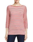 Three Dots French Terry Stripe Top - 100% Exclusive