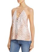 Wayf Posie Lace-up Snake Print Camisole