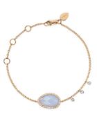 Meira T 14k Rose And White Gold Chalcedony Bracelet With Diamonds