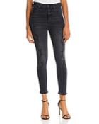 7 For All Mankind Aubrey High-waist Ankle Skinny Jeans In Luxe Vintage Coal Snake