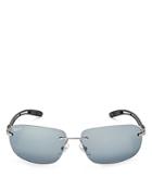 Ray-ban Tech Polarized Mirrored Rimless Sunglasses, 64mm