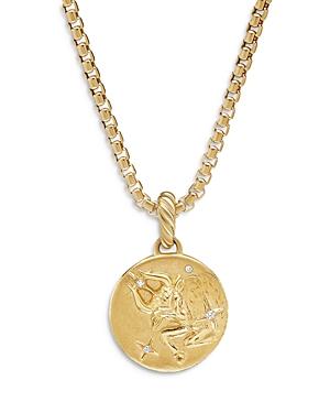 David Yurman 18k Yellow Gold Diamond Taurus Amulet Pendant