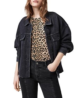 Allsaints Piper Jean Jacket In Washed Black
