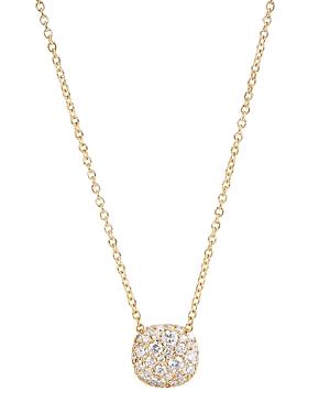 David Yurman 18k Yellow Gold Pave Cushion Stud Pendant Necklace With Pave Diamonds, 18