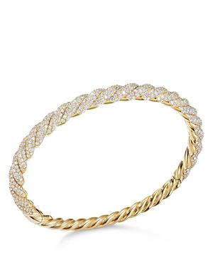 David Yurman Stax Twist Bracelet With Diamonds In 18k Yellow Gold
