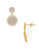 Argento Vivo Round Pave Double Drop Earrings