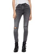 Allsaints Grace Distressed Skinny Jeans In Washed Black