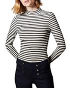 Karen Millen Striped Rib-knit Top