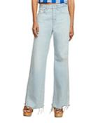 Veronica Beard Taylor High Rise Wide Leg Jeans In Aire