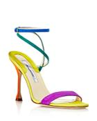 Brian Atwood Women's Sienna Suede Color-block Ankle Strap Sandals